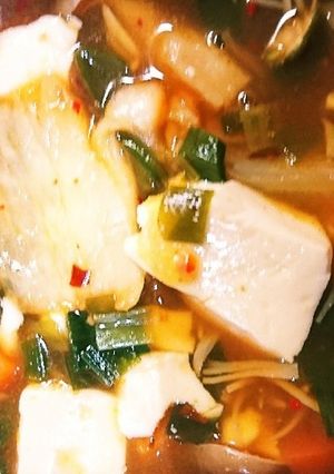 あさりとホタテ缶でチゲ風スープ-レシピのメイン写真
