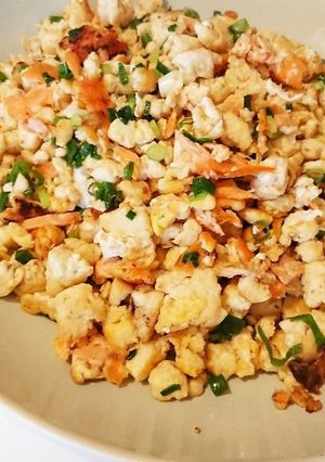 【糖質制限】豆腐の鮭チャーハン風-レシピのメイン写真