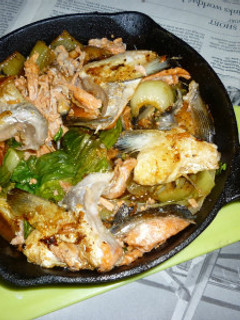 銀鮭のアラの焼き鮭+チンゲン菜のタパス-レシピのメイン写真