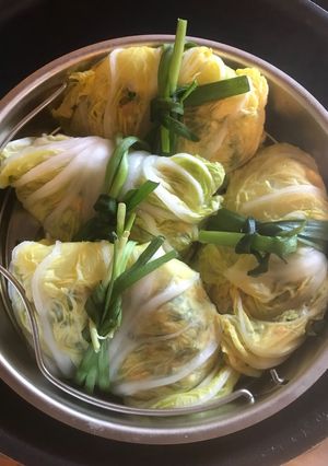超絶エキス！鶏胸ひき肉の白菜包み蒸し-レシピのメイン写真
