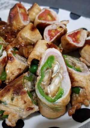 ゴボウ天の肉巻きとトマトの肉巻き-レシピのメイン写真
