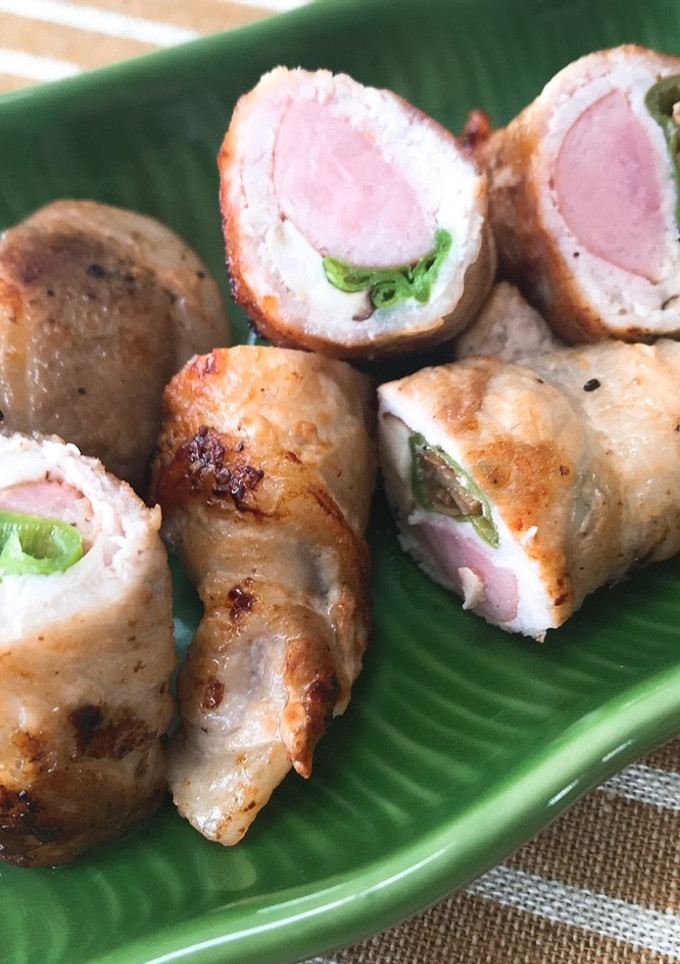 ししとう、椎茸、ウインナーの豚肉巻き-レシピのメイン写真