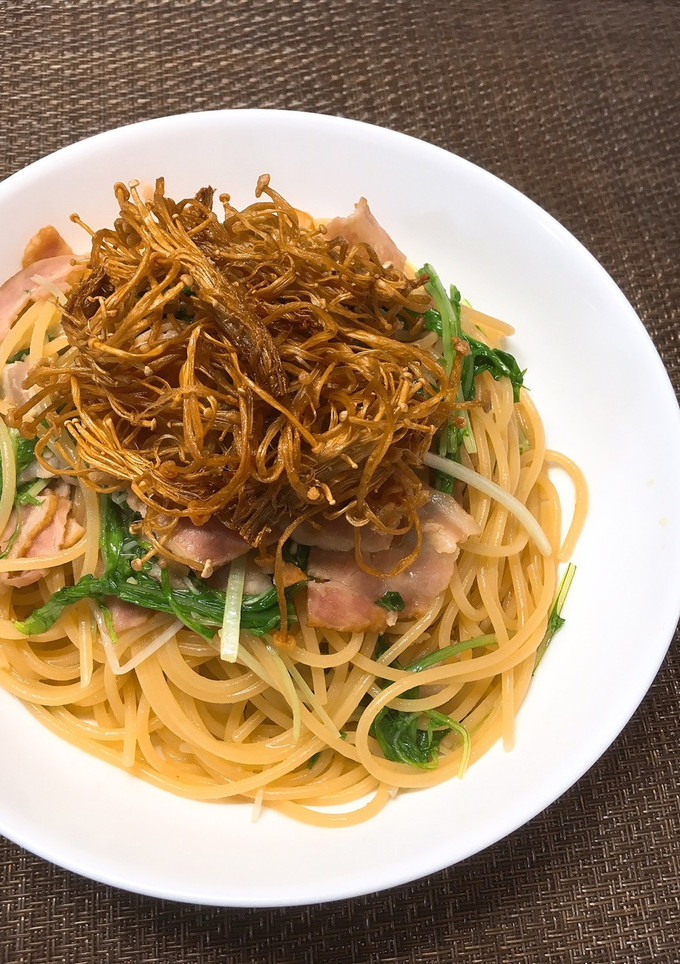 素揚げえのきとベーコンの和風パスタ✤-レシピのメイン写真
