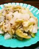 キャベツのうめじゃこおかか炒め