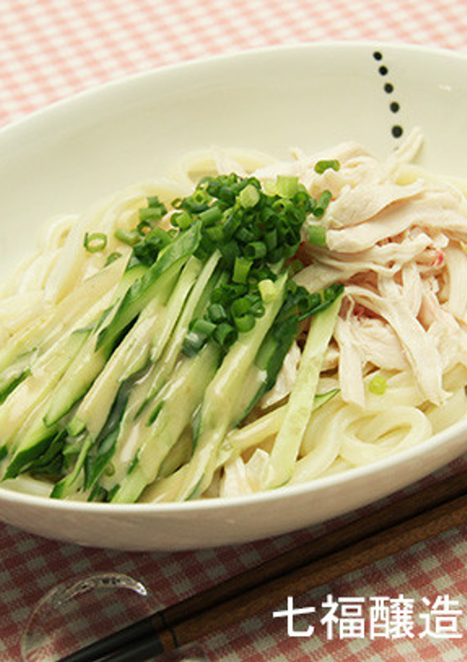 蒸し鶏のごまだれうどん-レシピのメイン写真
