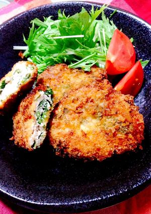 どっさり！春菊のヘルシー鶏メンチカツ♪-レシピのメイン写真