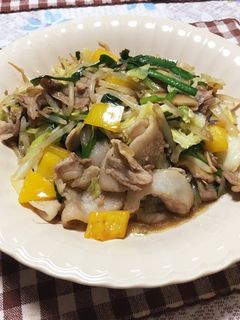(減塩)豚バラと焼肉のタレの野菜炒め-レシピのメイン写真