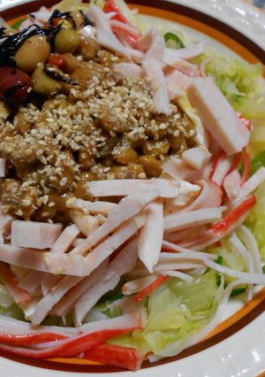 簡単減量食・温野菜と豆腐と納豆サラダ-レシピのメイン写真