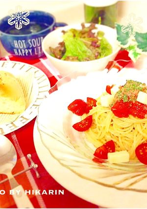 トマトとチーズ、ツナの冷製パスタ-レシピのメイン写真
