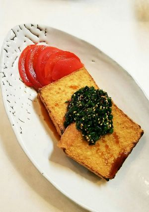 魚焼きグリルで厚揚げ焼きのねぎソースかけ-レシピのメイン写真