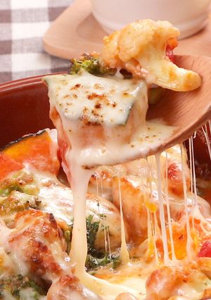 かぼちゃとカリフラワーのトマトグラタン-レシピのメイン写真