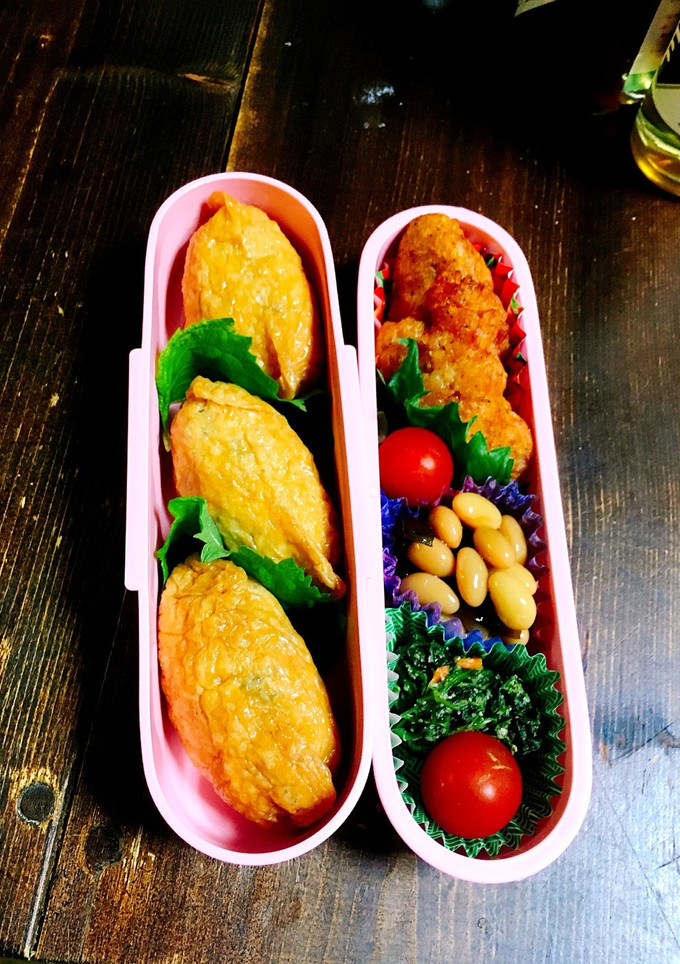 娘の節約お弁当 残りご飯でいなり寿司-レシピのメイン写真
