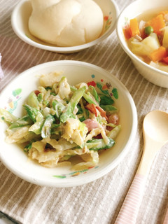 アスパラガスのサラダ(天理市給食)-レシピのメイン写真