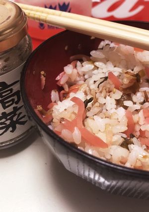 ★紅生姜と高菜ちりめんのご飯★-レシピのメイン写真