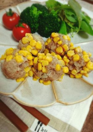 レンジで簡単！子供喜ぶ♪コーン肉団子-レシピのメイン写真