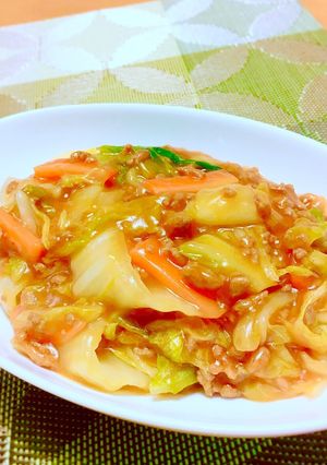 白菜大量消費✤ひき肉の甘酢ケチャップあん-レシピのメイン写真