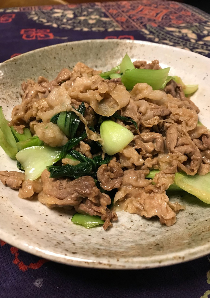 豚コマと青梗菜のオイマヨ炒め-レシピのメイン写真
