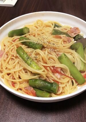 アスパラとトマトのオイルパスタ-レシピのメイン写真