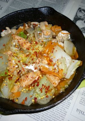 サーモンのアラの焼き鮭＋きのこ野菜MIX-レシピのメイン写真