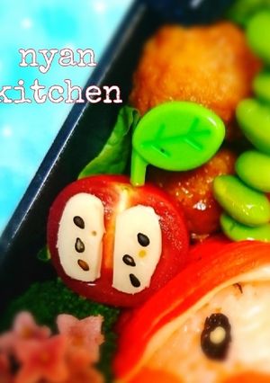 簡単『ミニトマトりんご』お弁当♡キャラ弁-レシピのメイン写真