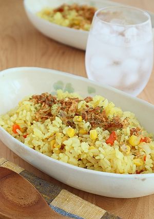 炊飯器で簡単！コーンの炊込みカレーピラフ-レシピのメイン写真