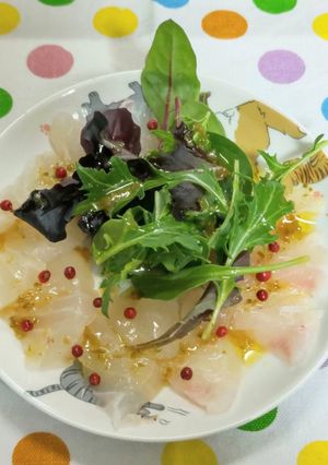 柚子胡椒香る白身魚のカルパッチョ-レシピのメイン写真