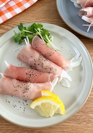 簡単！シャキッと新玉ねぎの生ハム巻き前菜-レシピのメイン写真