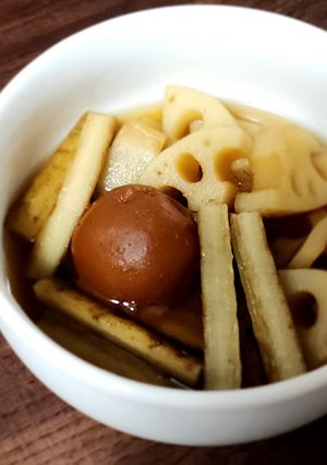 プラス1品☆ごぼうと蓮根の梅酒煮-レシピのメイン写真