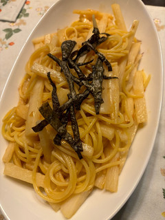 梅と山芋の味噌風味パスタ-レシピのメイン写真