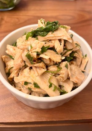 蒸し鶏の梅和え-レシピのメイン写真
