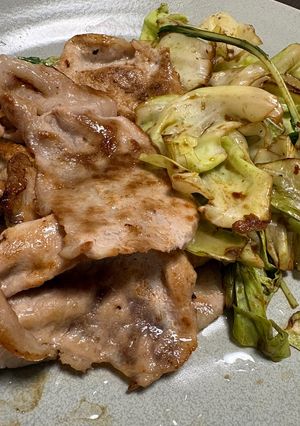 一人暮らし豚肉とキャベツと水菜-レシピのメイン写真