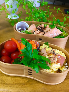 塩麹鮭のキャベツ蒸しワッパお弁当-レシピのメイン写真