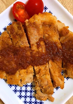 すりおろしりんごと玉ねぎのポークソテー！-レシピのメイン写真