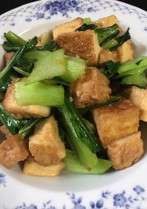 簡単に！厚揚げとチンゲン菜の炒め物-レシピのメイン写真