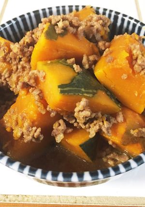 簡単かぼちゃのそぼろ煮-レシピのメイン写真