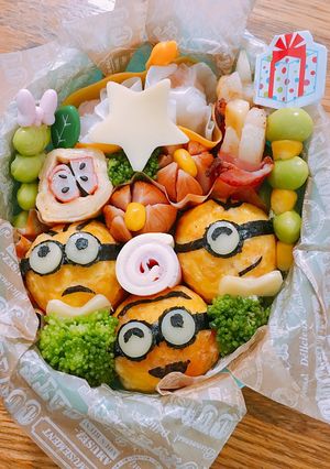 幼稚園年少さん弁当♡ミニオンズオムライス-レシピのメイン写真