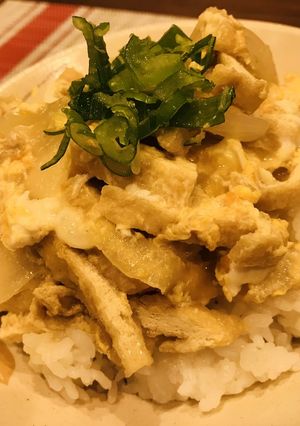 残り物で簡単！おあげの卵とじ丼-レシピのメイン写真