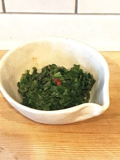 大葉大量消費☆ピリ辛 ピーナツバター和え-レシピのメイン写真