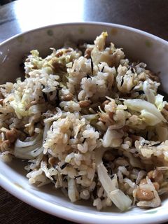 納豆とキャベツの海老まぜご飯-レシピのメイン写真