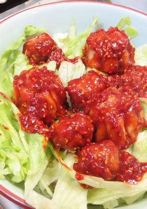 ヤンニョム焼売・鶏団子・ポーク・チキン丼-レシピのメイン写真