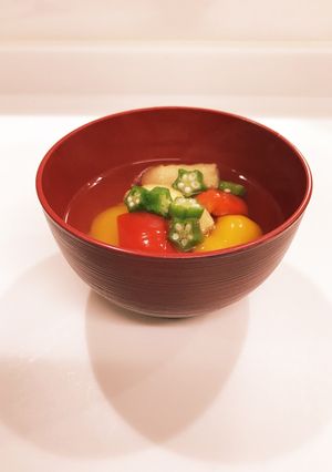 ❁パプリカとおくらと油あげのすまし汁❁-レシピのメイン写真