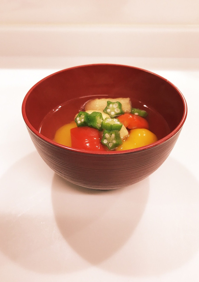 ❁パプリカとおくらと油あげのすまし汁❁-レシピのメイン写真