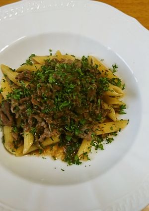 鍋ひとつでできる牛肉パスタ-レシピのメイン写真