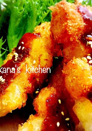 魚肉ソーセージと玉ねぎの簡単串揚げ♪♪-レシピのメイン写真