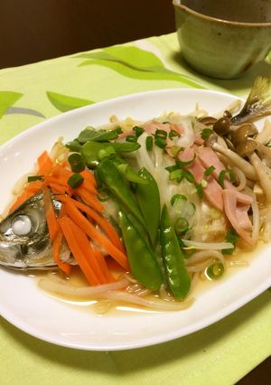 レンジで簡単！減塩☆アジと野菜の蒸しもの-レシピのメイン写真