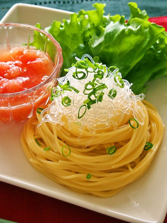 プチプチトマトだれのつけパスタ-レシピのメイン写真