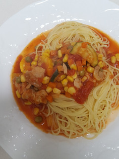 鶏肉とズッキーニのトマトソースパスタ-レシピのメイン写真