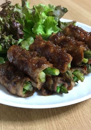 アスパラの豚肉巻きで生姜焼き-レシピのメイン写真