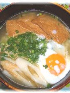 お手軽きつね月見うどん♪-レシピのメイン写真