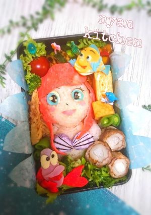 『リトルマーメイド♡アリエル風』弁当♡-レシピのメイン写真